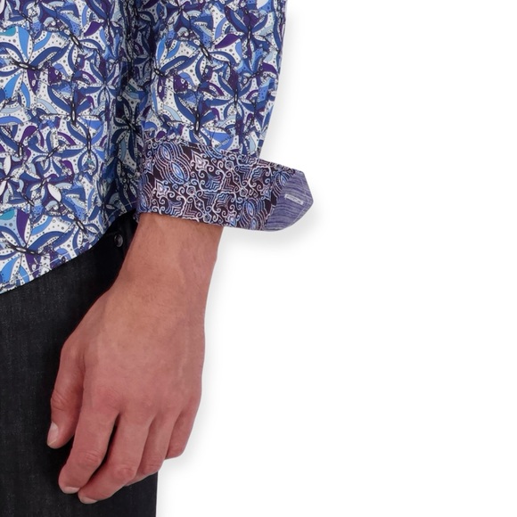 ROBERT GRAHAM Chapman Shirt Button Up Long Sleeve Contrasting Flip Cuff NWT - Picture 3 of 11